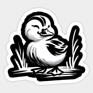 Kawaii Cool Retro Duck Japan Style Funny Duck Sticker